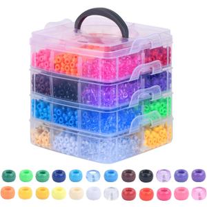 Simetufy 4200Pcs Pony Beads, 24 Colors Kandi Beads Bulk for Bracelets Making Hair Braiding Kandi Friendship Bracelet Craft DIY Jewelry Making Christmas Gifts (Boxed)
