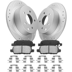 Anpulsero Rear Brake Pads and Rotors Kit Compatible with 2007-2019 Nissan Sentra, 2002-2023 Nissan Altima (2019-2023 with Manual Parking Brake) - Rear Brake Rotors 291.5mm(11.5in) - Geomet Coated