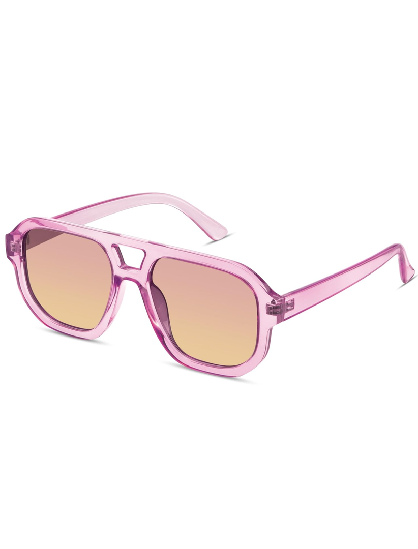 livho Trendy Polarized Square Aviator Sunglasses Women Men Square Eyewear Frame, Retro Sun Glasses for Women Men 2025 Shades
