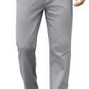 COOFANDY Mens Casual Chino Pants Elastic Waist Lightweight Trousers Classic-Fit Business Dress Pants with Pockets, Size: W3