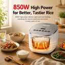 OCTAVO Low Carb Rice Cooker, 5-Cup Uncooked Stainless Steel Inner Pot, Low Sugar Rice Maker with 24H Timer and Auto Keep Warm, Small Rice Maker LED Display, White Rice/Brown Rice/Grains/Oatmeal