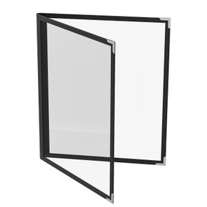 ZQP 12 Pcs Green Menu Covers, 8.5x11 Letter Size, 2 Page 4 View menu Holder, Toothed Metal Corners, Waterproof & Scratch-Resistant PVC Leatherette Menu Sleeves.Ideal Menu Book for Restaurants, Cafes (black-silver)