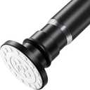 XIQIYY Small Tension Curtain Rod 18-32 Inch Spring Tension Rod Short Shower Curtain Rod No Drilling Adjustable Black Shower Rod,Heavy Duty