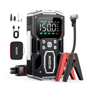 Portable Car Jump Starter with Air Compressor, ACEZUK 150PSI 7000A Jump Starter (All Gas/10.0L Diesel), 12V Battery Jump Box Car Battery Jumper Starter with 3.4" LCD Display, 2 Lights