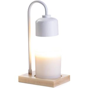 Candle Warmers Etc. White & Wood Arched Lamp  for Top-Down Warming & Flame-Free Fragrance
