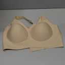 Vertvie Jelly Bras for Women Plus Size Minimizer Soft Wireless Push Up Bra Full Supportive Older Lift Back Coverage Bralette (36D, Nude)