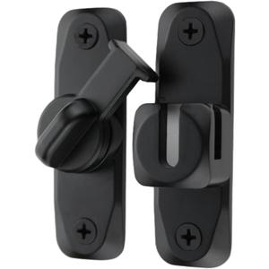 Flip Door Latch Black 180 Degree Heavy Duty Bar Gate Latches Safety Door Lock, Bold Thickened Anti-Rust Update Design (90-180Filp Door Latch)