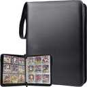 Portable 9-Pocket Trading Card Binder, Holds 1080 Cards with 60 Removable Double-Sided Sleeves, Baseball Card Binder Card Storage Organizer Album for Boys, Girls, Sports & Game Cards