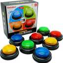 8-Pack Buzzers for Trivia Games, Answer Buzzers for Classroom, Family Feud Jeopardy Buzzer, Game Buzzers with Lights and Sound for Classroom
