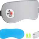 Wireless Heated Eye Massager with Cooling Eye Pad, Vibrating Heating Sleeping Mask for Men Women Kids -USB Charing Heated Eye Mask Electric for Dry Eyes, Relax,Travel (Grey)