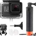 FitStill 148FT/45M Underwater Waterproof Protective Case Shell Compatible for Go Pro Hero 2018/7/6/5 Black, Monopod Floating Hand Grip Selfie Stick for Hero7 Hero6 Hero5 Black Accessories Kit