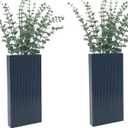 Wood Wall Planter Set of 2, Modern Wall Hanging Decor Pocket Planter for Greenery and Dried Flowers, Indoor Wood Hanging Vase 