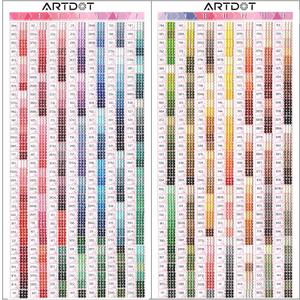 ARTDOT Color Card for Diamond Painting Kits, 5D Diamond Art Reference Tools with Number Matching 445 Colors Diamond Painting Accessories