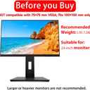 2026 Version Ergonomic VESA Monitor Stand, 150mm Spring Height adjustment,, Tool-Free Base, Swivel, Tilt & Rotation, for 2226" Monitors, 5.957.28 lb, 100x100mm Vesa Mount (5.957.28LB)