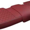 Black Panther Luxury PU Leather Rear Car Seat Cover,Compatible with Most Vehicles, Adjustable Length 49-55'', Diamond Pattern Embroidery (Wine Red)