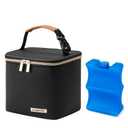 Insulated Bottle Bag with Ice Pack Fits 4 Large Baby Bottles Up to 5 Ounce, Cooler Bag Great for Nursing Mom Daycare-Black