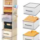 6-Tier Hanging Closet Organizer with 3Drawers and Side Pockets-Multi-FunctionalStorage for Shoes, Belts, Purses, and Clothing