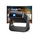 【Buit-in Google TV & Voice Control】Smart Projector with WiFi 6 and Bluetooth, 4K Support Movie Outdoor Projectors Compatible with Netflix/Prime Video/YouTube, Auto Focus Home Proyector 180°Stand