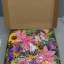 Spring and Summer Wreath for Front Door 24 Inch Spring Wreath with Lifelike Sunflower, Pink and Purple Dahlia Spring Door Wreath with Welcome Sign, Outdoor Wreath for Spring and Summer