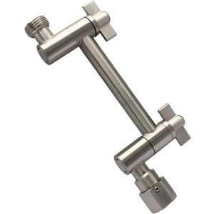 Litoexpe 4 Inch Shower Head Extension Arm, Brass Adjustable Shower Arm Extender for Rain and Handheld Shower Head, Brushed Nickel
