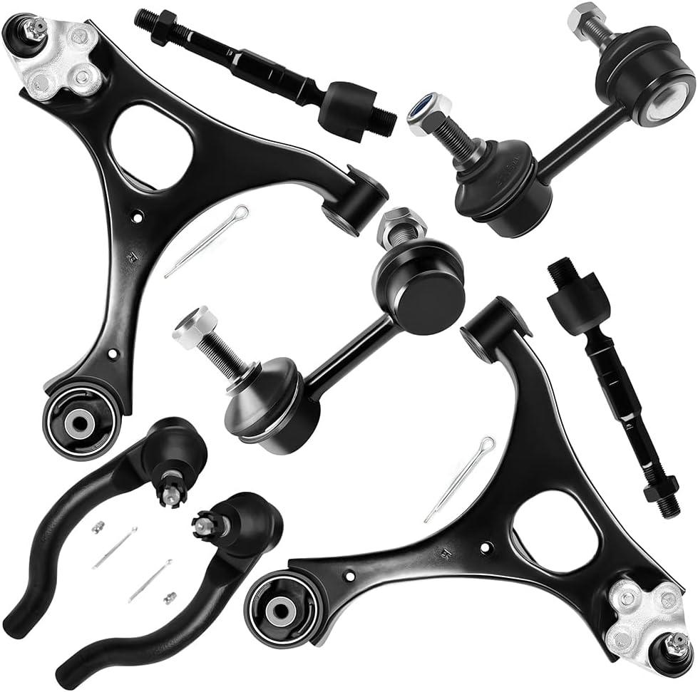 SCITOO 8pcs Front Suspension Kit Lower Control Arm And Ball Joint Sway Bar Links Outer Inner Tie Rod End Links Fit for Honda Civic 2006 2007 2008 2009 2010 2011 Coupe Sedan 1.8L