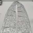 ShinyBeauty Silver Sequin Table Runner 12x72 2pcs Glitter Runner for Birthday Party Supplies Decorations