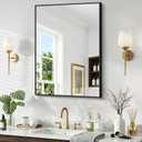 Bathroom Mirror 40x32 Inch, Metal Framed Rectangle Vanity Mirror for Wall
