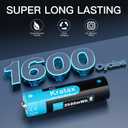 Kratax 1.5V Rechargeable AA Batteries 8 Count 3500mWh AA Rechargeable Lithium Batteries with 2.5h Voice Battery Charger, Long lasting and Constant Voltage Output for Controllers, Toys, Remote Controls