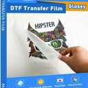 DTF Transfer Film Glossy: 8.5" x 11"inch 100 Sheets PET Paper Glossy Clear Cold Peel Direct to Film Transfer Film for Tshirt
