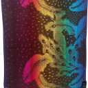 Women Summer Pashmina Large Long Scarf Lightweight Beach Shawl Wrap Cozy Elegance Comfort (Dark Grey Rainbow - Jb418-5)
