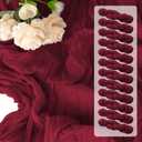12 Pack Burgundy Table Runners 10FT Burgundy Cheesecloth Table Runner 21 x 120 inch Boho Gauze Cheese Cloth Table Runner Rustic Sheer Table Runners for Party Wedding Bridal Baby Shower Table Decor