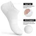 Women's Ankle Cotton Socks - Low Cut Athletic Running Soft Thin No Show White Socks With Tab 6 Pairs (9-11)