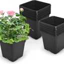 HOSTIC 5 Gallon Square Nursery Pots Flexible Plastic Pots for Plants Gallon Pot with Drainage Holes, 10 Pcs