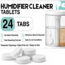 Humidifier Cleaning Tablets & Descaler 24 Pack, Removes Hard Water Scale, Mineral Deposits, White Dust, Demineralization Cleaner for Levoit, Vicks, Dyson, Dreo Humidifiers