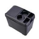 AuMoHall Multifunctional Car Trash Can with Mini Cup Holder, Spacious Backseat Floor Organizer Leak-Proof Vehicle Trash Can Bin Waste Container with Lip, Car Storage Box Suitable for Cars, Truck, SUV (Black)