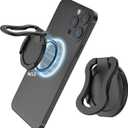 Magnetic Phone Grip for Seniors & Parkinson's Patients - Anti-Slip Phone Holder with Secure Magnetic Ring for iPhone 13/14/15 Pro Max, Easy One-Hand Use Detachable & Rotatable Design