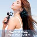 SHEWIND Portable Handheld Fan with Ice Cooling - 5 Gear High Speed Personal Turbo Fan Rechargeable, Up to 13 Hrs, Mini Hand Fans for Travel Essentials, Beach Vacation, Gifts for Women, Men (Black)