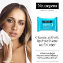 Neutrogena Hydro Boost Ultra-Soft Micellar Cleansing Wipes with Hyaluronic Acid, Hydrating Makeup Remover Wipes Remove Dirt & Waterproof Makeup, Hypoallergenic, Plant-Based Cloth, 2 Packs, 50 ct