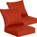 Goodgoods 24 x 24 Outdoor Patio Deep Seat Cushions 2-Pack, 1000+ Hours Fade-Resistant & Water-Resistant Outdoor Furniture Chair Cushions with 30D High-Resilience Foam for Sofa Chair, Quarry Red, 24''x24''x5.5'' 2 sets