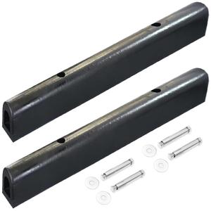 TonGass (2-Pack, Black, 39"x3.9"x4.1", Weight 18.7 Lbs) Heavy-Duty Rubber Dock Bumper for Marinas Boat Docks Bumpers Rubber Boat Bumper for Docking, Boats Slips with 1/2" Thick Ribs 2 Mounting Holes