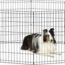 New World Dog Exercise Pen & Playpen, 24" W x 30" H, No Door, Black