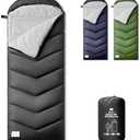 Sleeping Bags for Adults Warm Weather, Waterproof, Lightweight Backpacking Camping 3 Seasons 3lb Sleeping Bag with Compression Sack Camping Essentials Gear Black