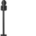 18 Inch Cane Bolt Gate Drop Rod Heavy Duty Gate Hardware, Gate Ground Latch for Wooden Fences, Metal Gates Doors Stopper for Gate Ground, Wrought Iron Gate Latches, Black Finish(1 Pack)