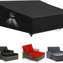 SIRUITON Garden Patio Rattan Daybed Cover Patio Bed Cover 61" W x 48" D x 37" H,Heavy Duty 420D Oxford Waterproof Outdoor Double Sofa/Patio Bed Lounger Covers (Black)