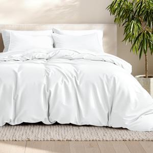 Bare Home Bedding Duvet Cover Oversized King Size - Premium 1800 Super Soft Collection - Lightweight, Cooling Duvet Cover - Soft Breathable Bedding (Oversized King, White) (01 - White (No Comforter))