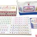 American Mahjong Design Set 1.2-inch 160 Acrylic High-Grade Four Layer Rose Red Mah-Jongg Tiles