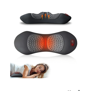 3 in 1 Upadate Rechargeable Electric Lumbar Support Pillow with Adjustable Height for Bed and Chair,Back Massager with Heat,Back Massager for Pain Relief Deep Tissue,Waist Wedge Bolster (Black)