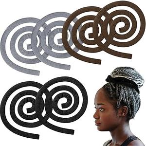 6 Pieces Iron Wire Embedded Hair Ties Dreadlocks Hair Ties for Women & Men Spiral Lock Hair Tie Bendable Holders for Thick Curly Hair(Black, Gray, Brown)