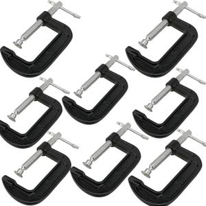 JEUIHAU 7 Piece 3 Inch C-Clamp Set, Heavy Duty C Clamp, Small C Clamps Set Cast Iron C Clamp for Woodworking, Welding, Metal Workpiece, Carpentry, DIY, Black