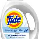 Tide Free & Gentle, Liquid Laundry Detergent Soap, Unscented, Hypoallergenic for Sensitive Skin and Free of Dyes, HE Compatible, 64 Loads, 84 fl oz